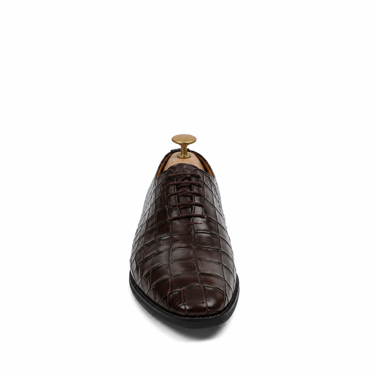 Elvano - Men's Dark Brown Calf Leather Wholecut Shoe
