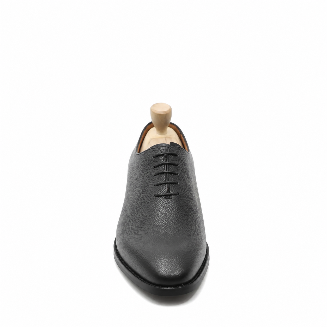 Tromso - Men's Black Pebble Grain Leather Wholecut Shoe