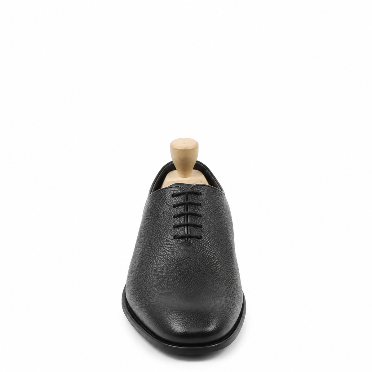 Bauska - Men's Black Pebble Grain Leather Wholecut Shoe