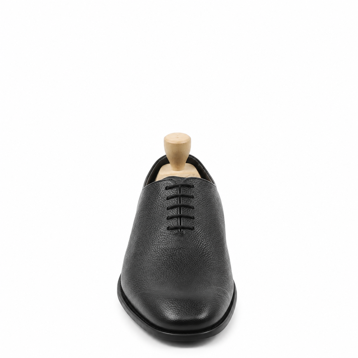 Bauska - Men's Black Pebble Grain Leather Wholecut Shoe