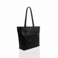 Demi - Black Milled Faux Leather Hand Bag