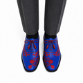 Colby - Men's Blue Calf Leather Goodyear Welted Bespoke Oxford