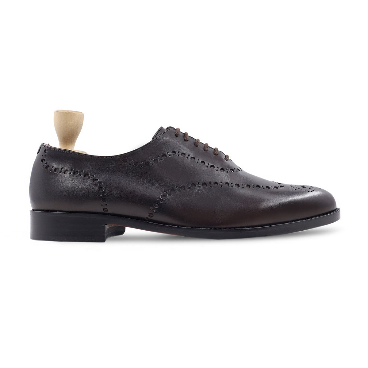Fernando - Men's Dark Brown Calf Leather Wholecut Shoe
