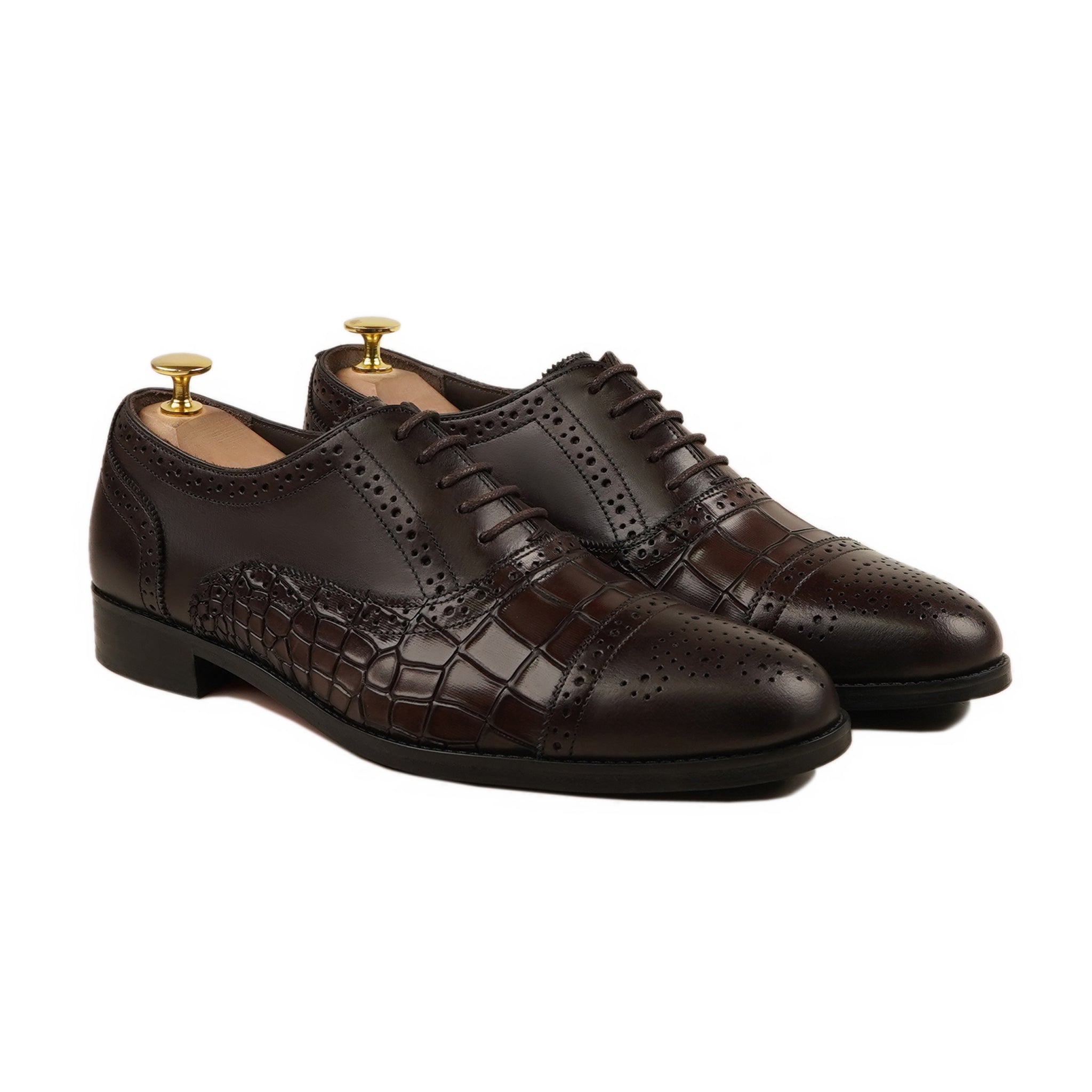 Teodoro - Men's Dark Brown Calf Leather Oxford Shoe