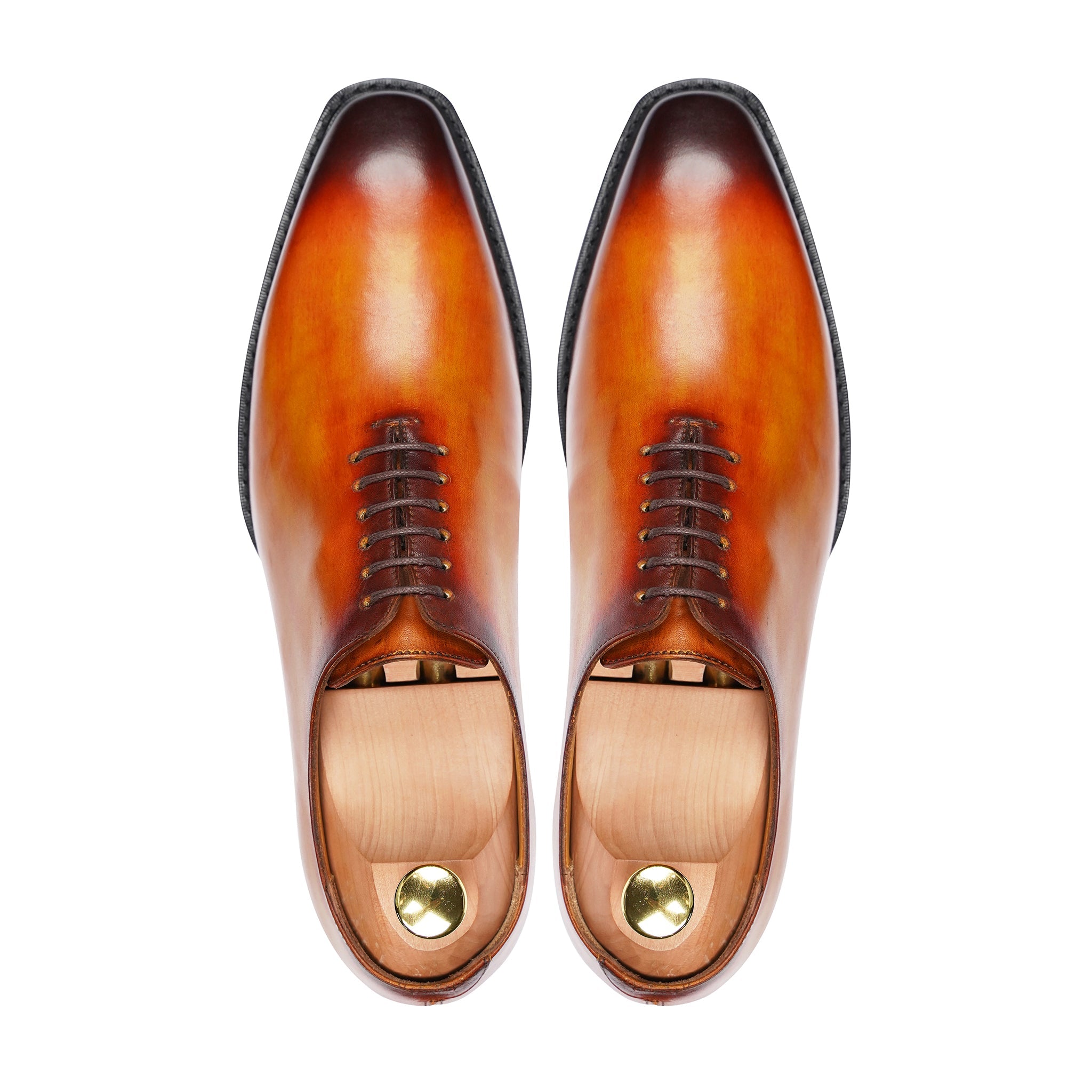 Dino - Men's Burnished Tan Patina Calf Leather Wholecut Shoe