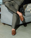 Byron - Men's Brown Pebble Grain Leather Loafer