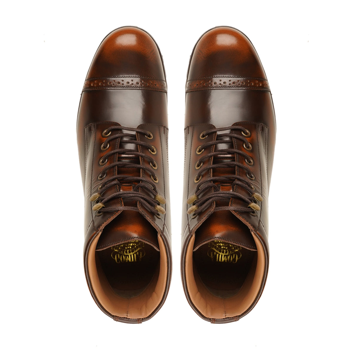 Messolonghi - Men's Burnished Brown Box Leather High Shine Boot
