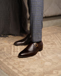 Brecon - Men's Dark Brown Calf Leather Single Monkstrap