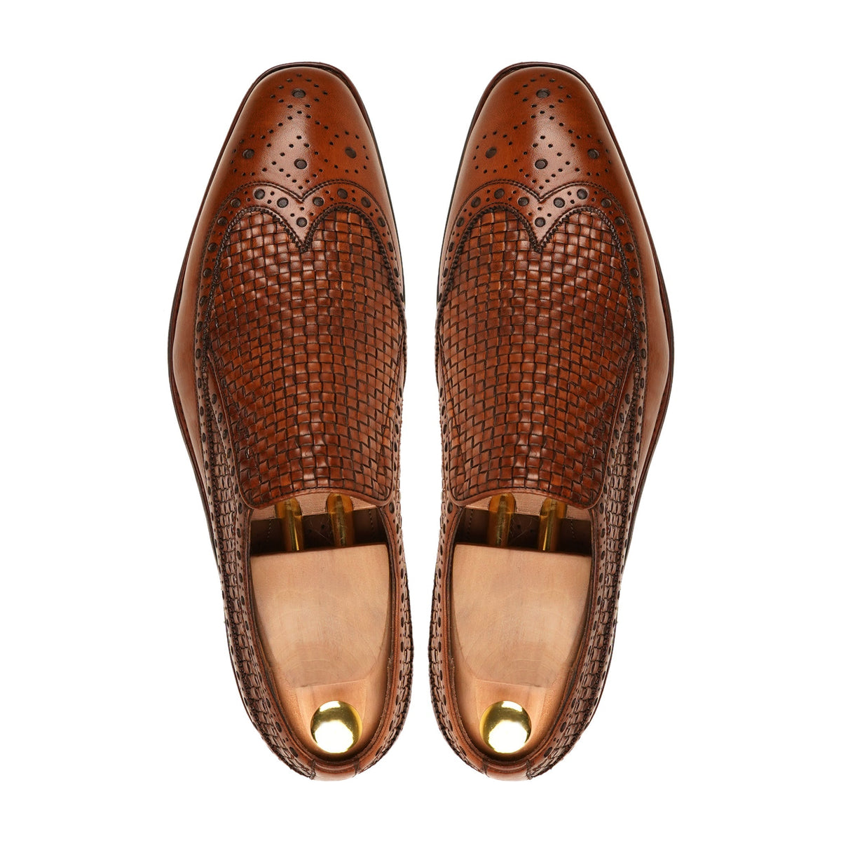 Richardson - Men's Brown Calf and Hand Woven Calf Leather Loafer
