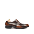 Dago - Men's Burnished Tan Brown Box Leather High Shine Oxford Shoe
