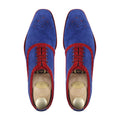 Damon - Men's Red and Blue Kid Suede Oxford Shoe