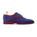 Damon - Men's Red and Blue Kid Suede Oxford Shoe