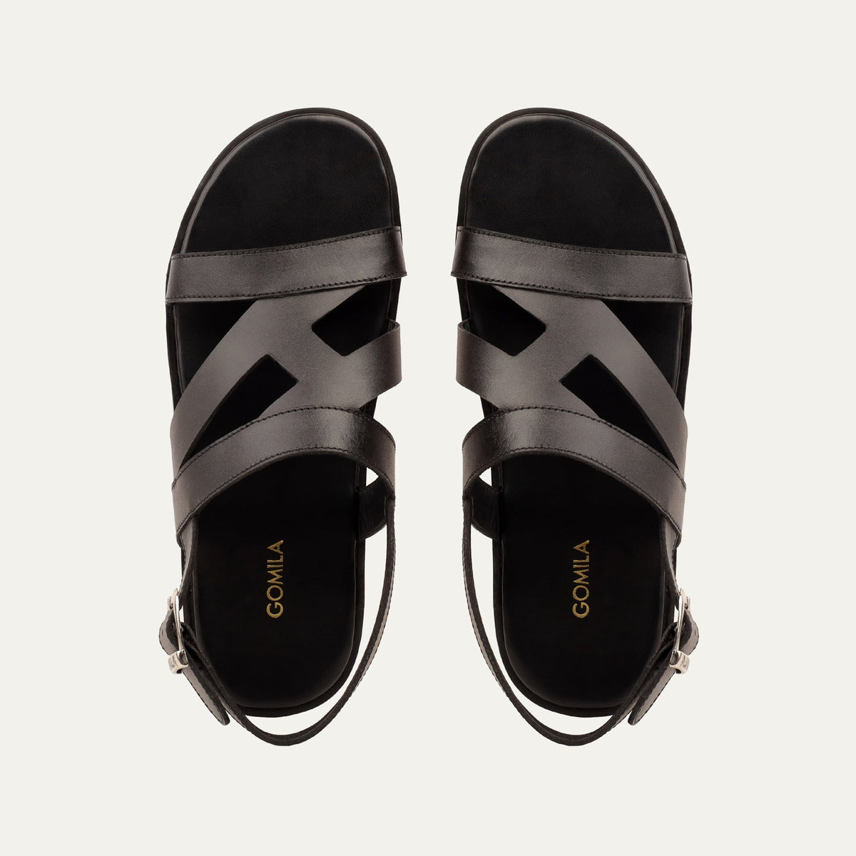 Diego - Men's Black Calf Leather Sandal