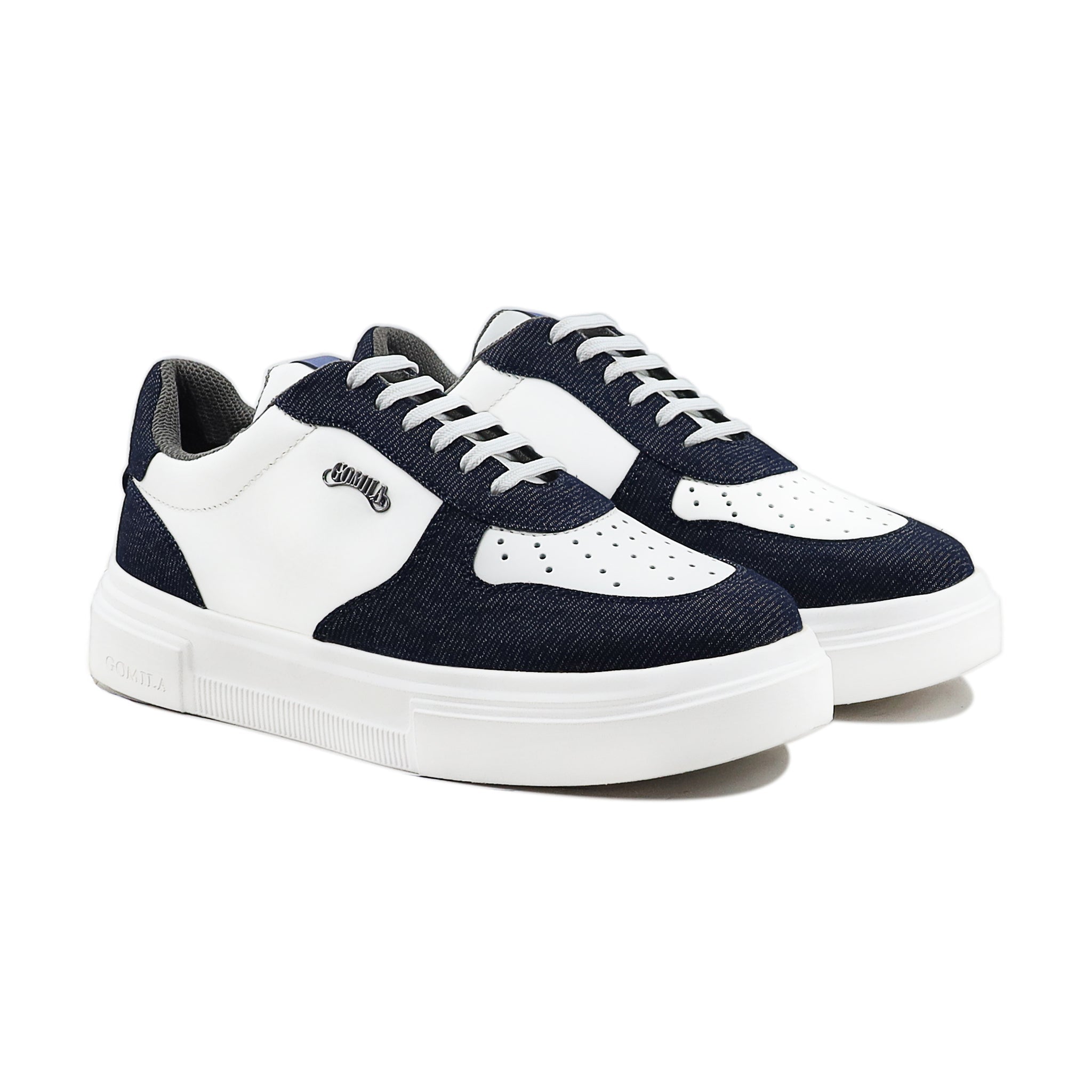 Benzema - Men's White and Blue Sneaker