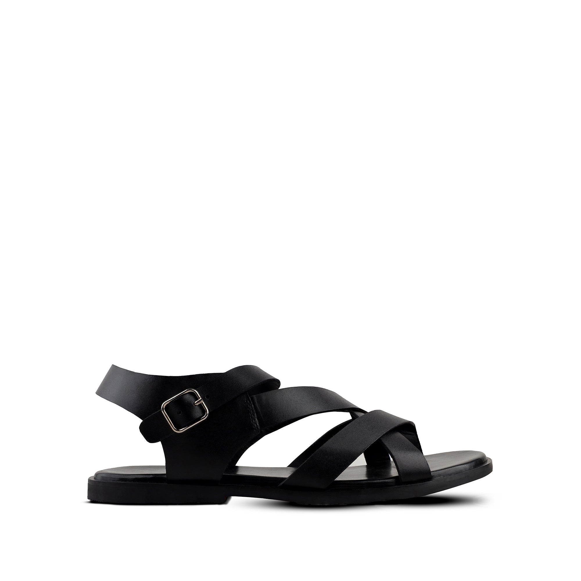 Elian - Men's Black Calf Leather Sandal