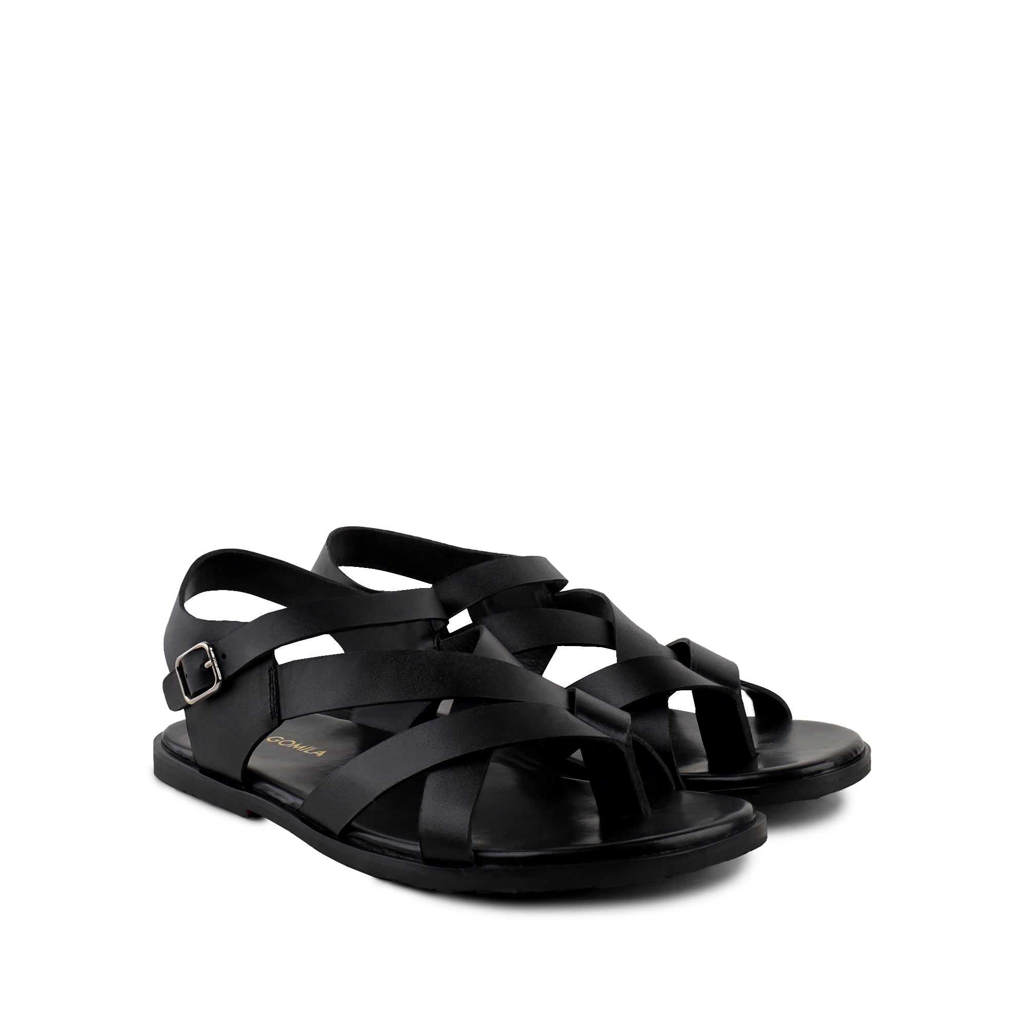 Elian - Men's Black Calf Leather Sandal