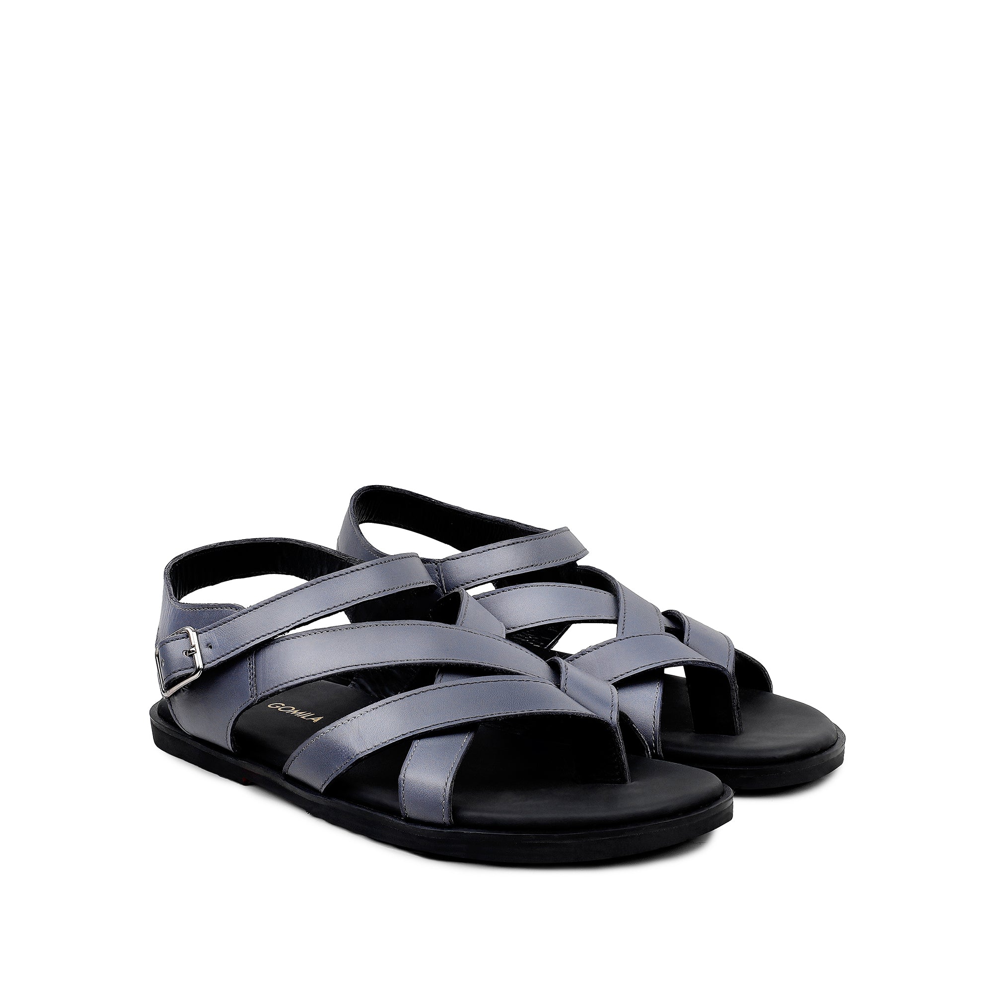 Elian - Men's Grey Calf Leather Sandal