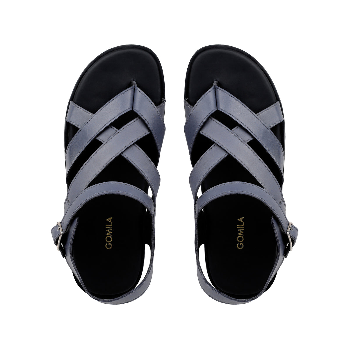 Elian - Men's Grey Calf Leather Sandal