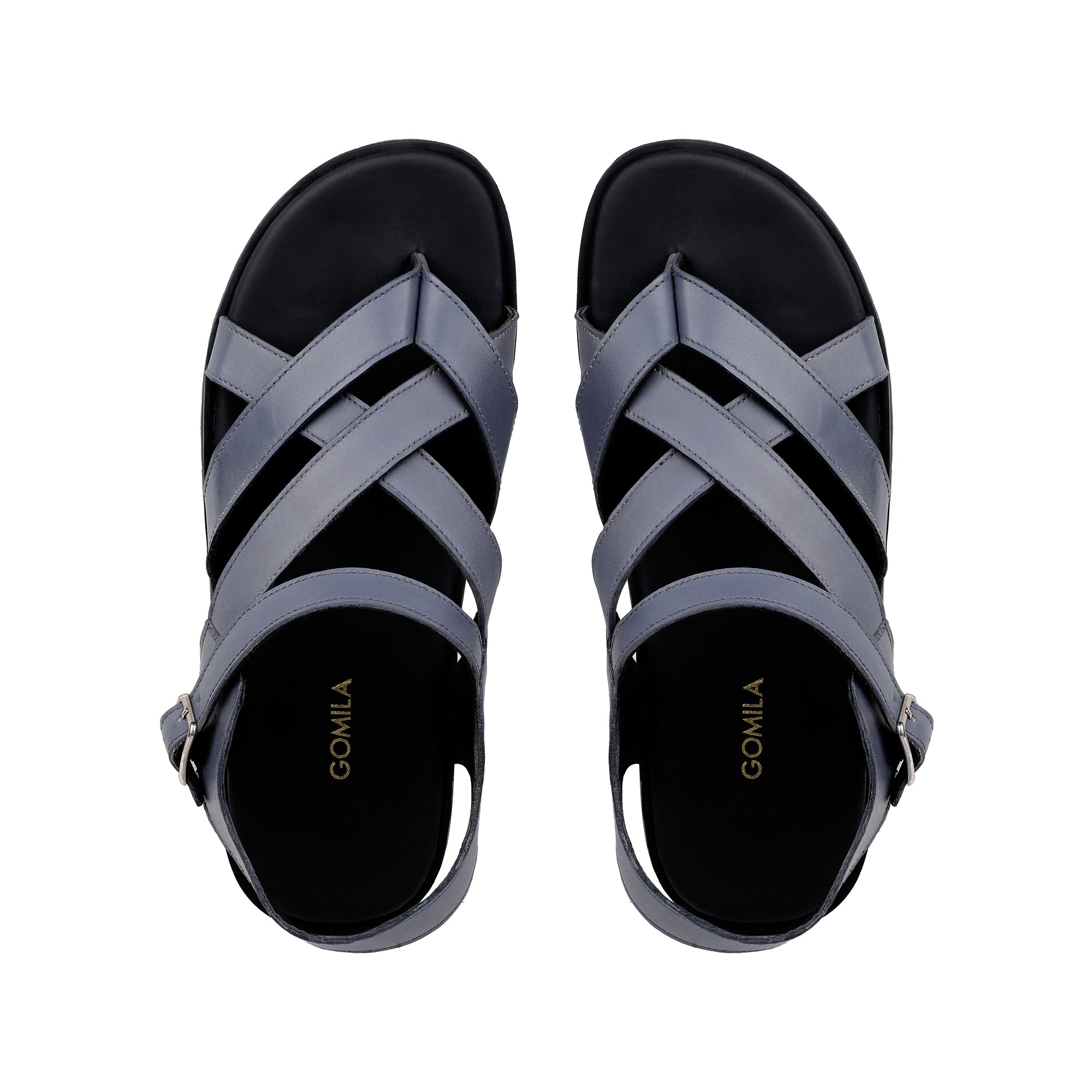 Elian - Men's Grey Calf Leather Sandal