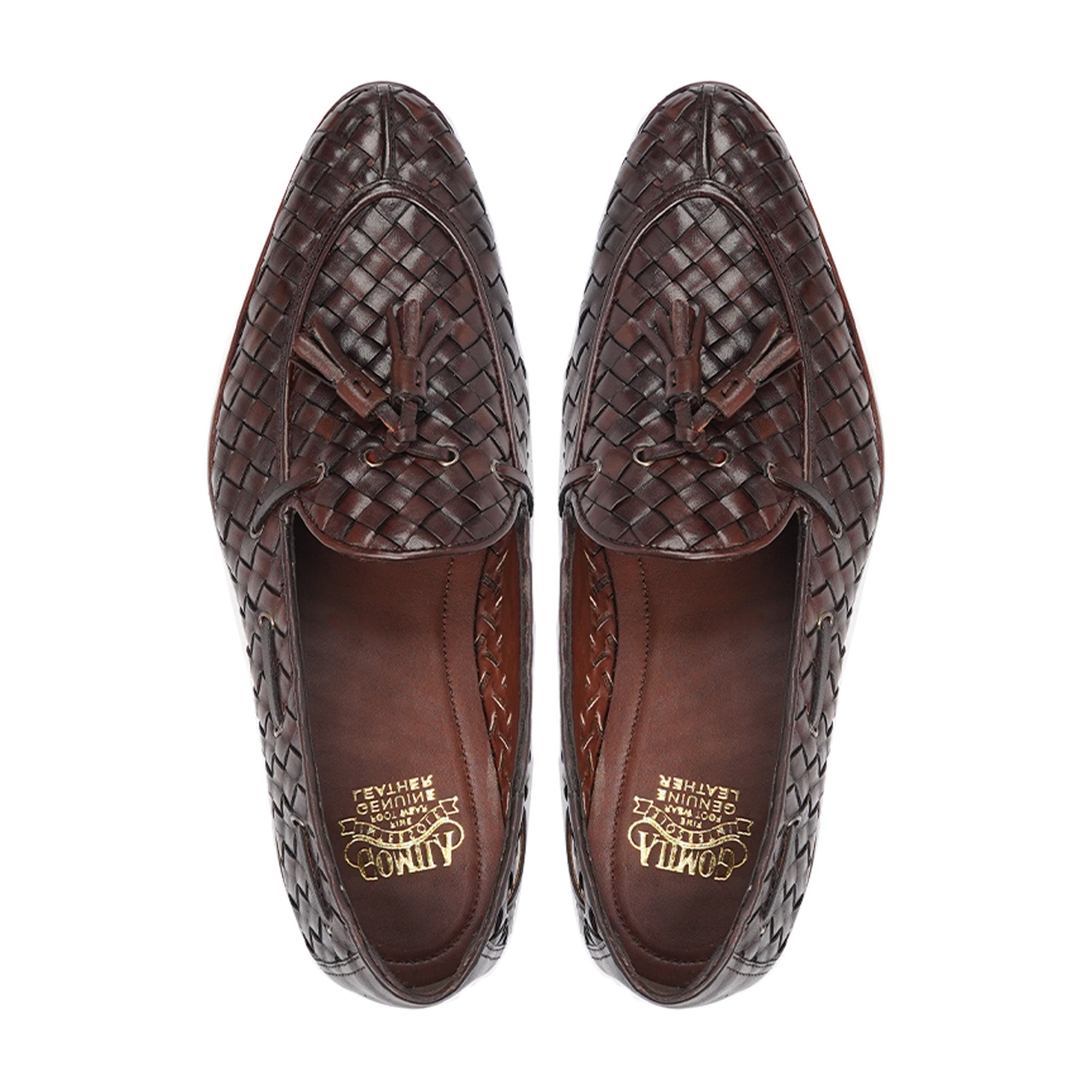 Faenza - Men's Dark Brown Hand Woven Calf Leather Loafer
