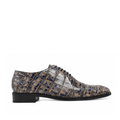 Flavio - Men's Grey and Blue Calf Leather Wholecut Shoe
