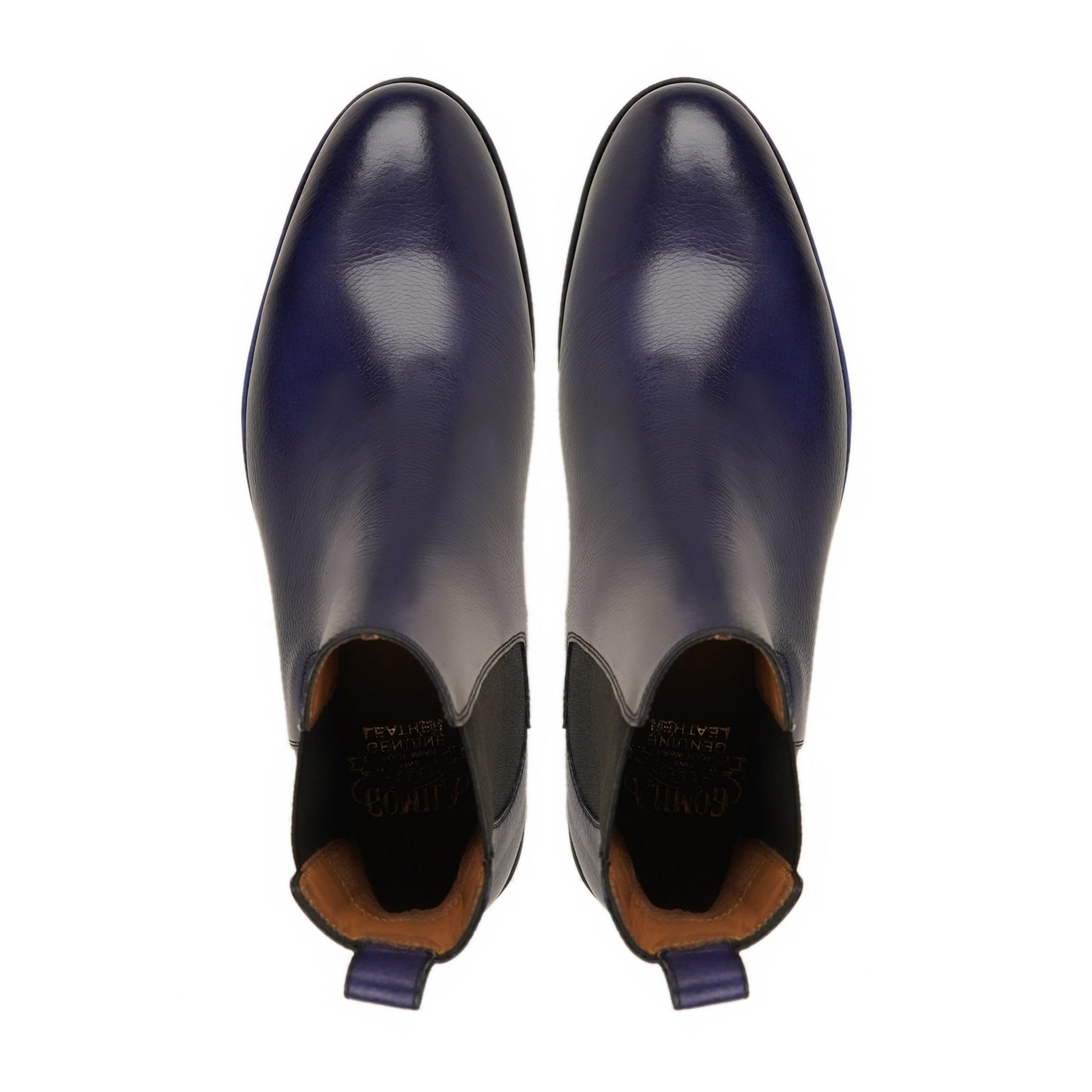 Gera - Men's Navy Blue Pebble Grain Leather Chelsea Boot