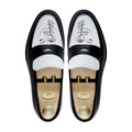 Hobart - Men's Black and White Calf Leather Loafer (Face Edition)