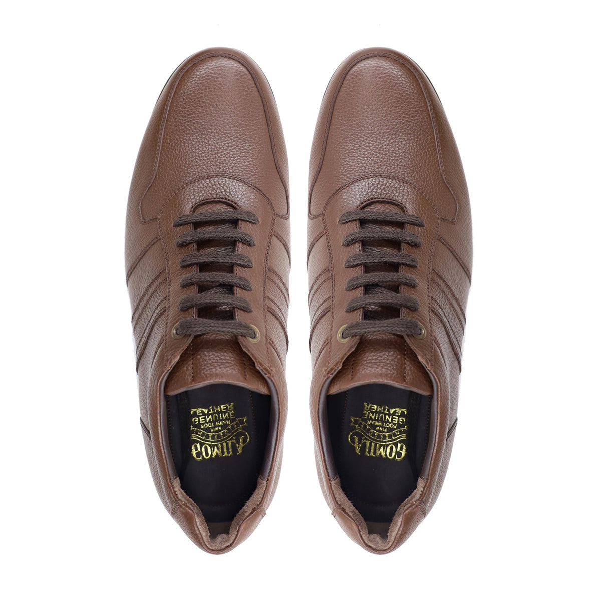 Glostrup - Men's Brown Pebble Grain Leather Jogger
