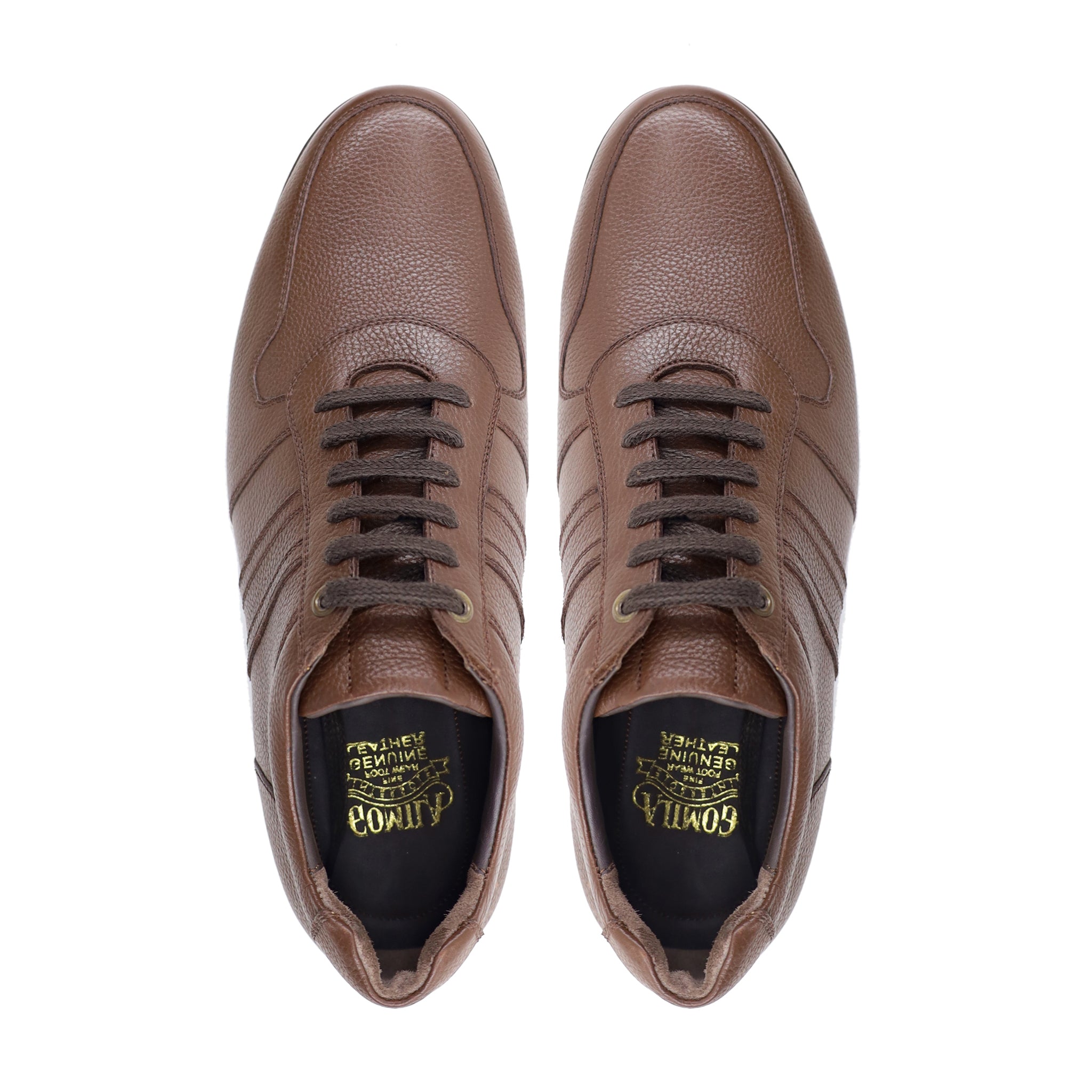 Glostrup - Men's Brown Pebble Grain Leather Jogger