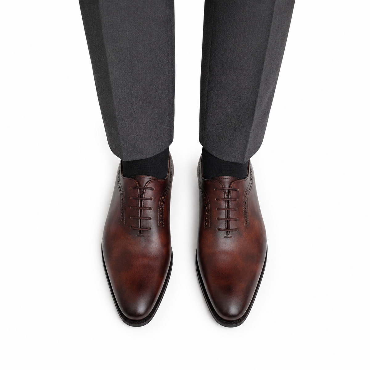 Grant - Men's Brown Patina Calf Leather Oxford