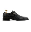 Lonnie - Men's Black Calf Leather Single Monkstrap