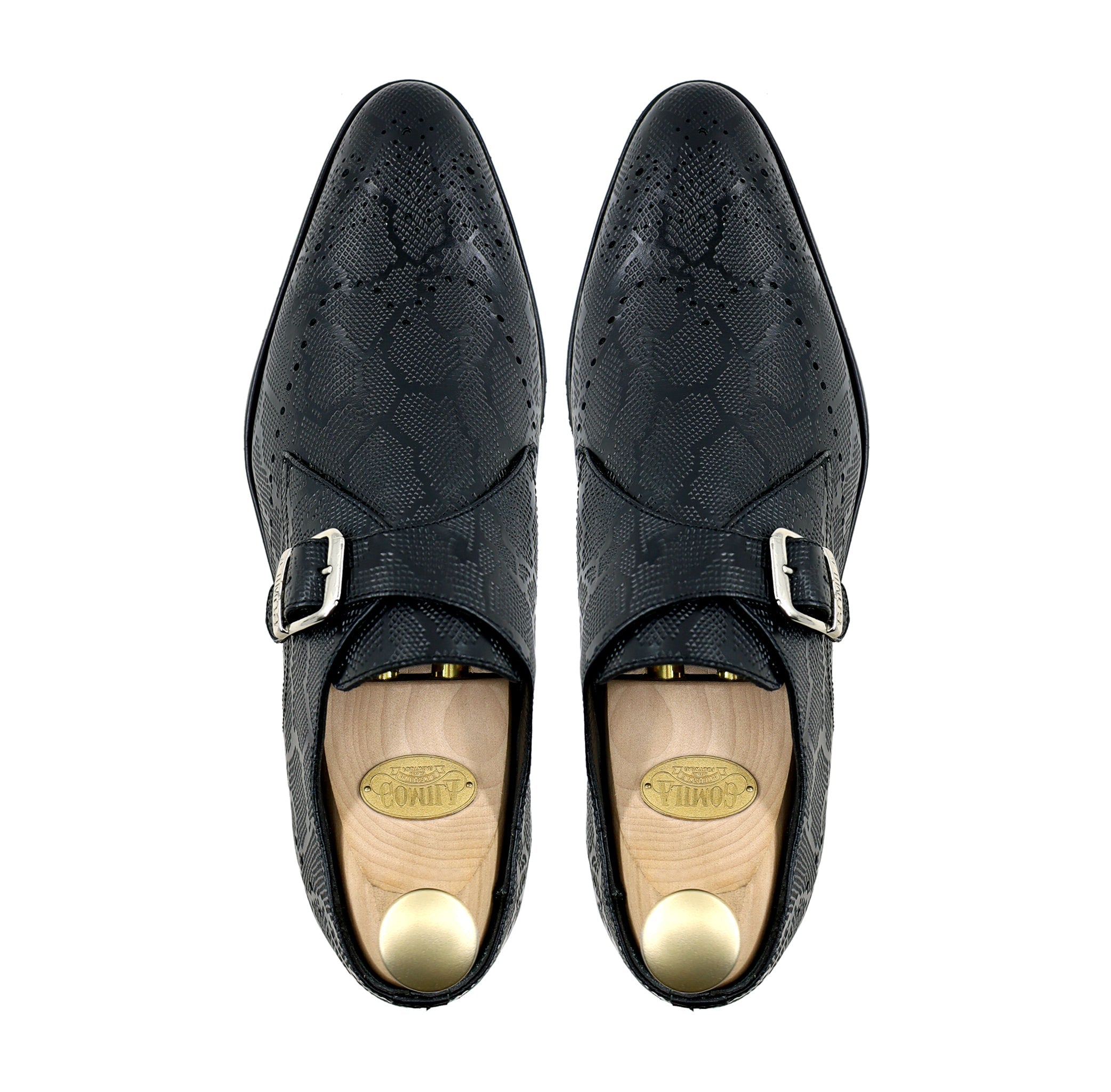 Lonnie - Men's Black Calf Leather Single Monkstrap