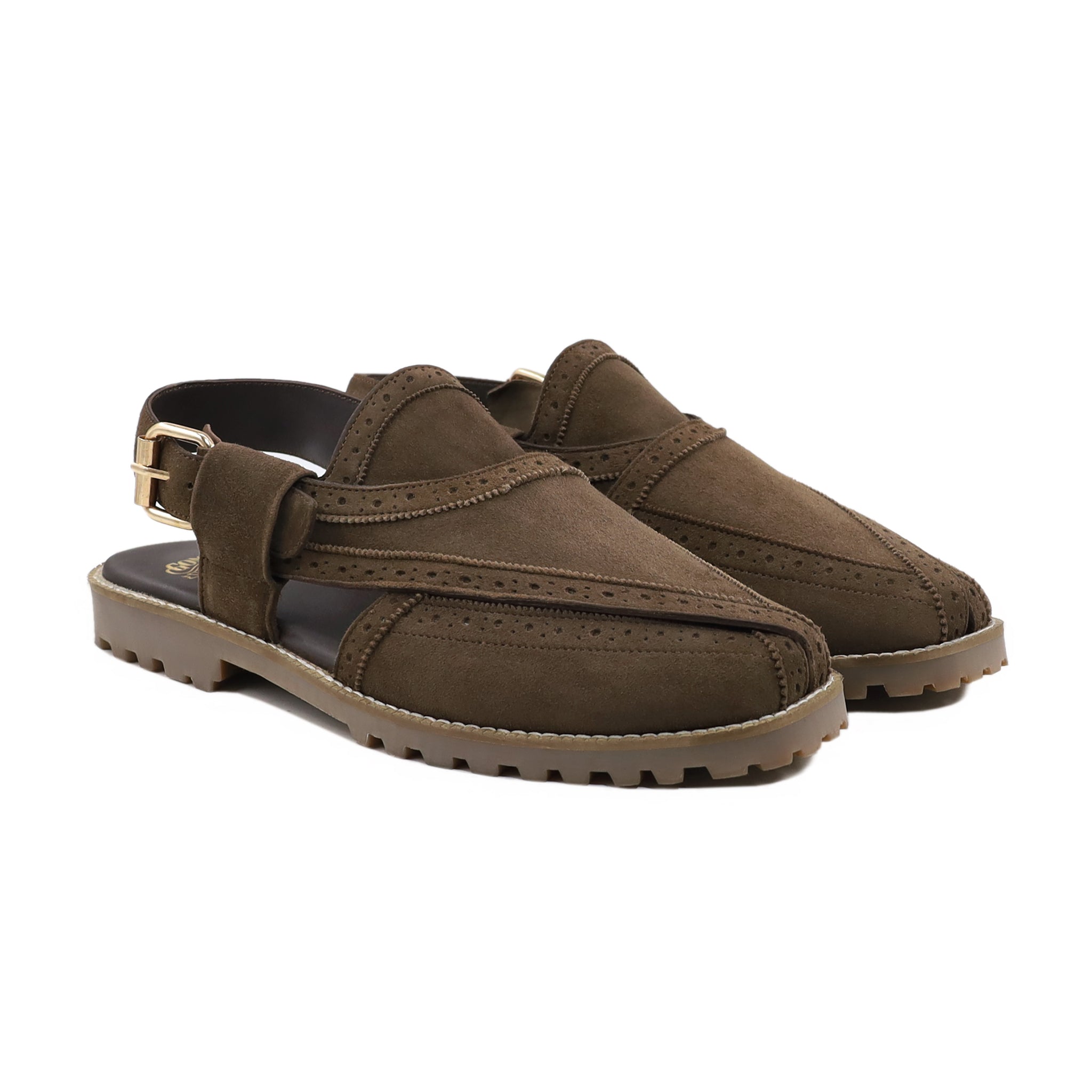 Kane - Men's Dark Brown Kid Suede Sandal