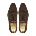 Rhodes - Men's Dark Brown Kid Suede Oxford Shoe