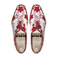 Aruku - Men's Red White Embroidered Wholecut Shoe - Goodyear Welted