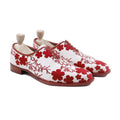 Aruku - Men's Red White Embroidered Wholecut Shoe - Goodyear Welted