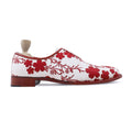 Aruku - Men's Red White Embroidered Wholecut Shoe - Goodyear Welted