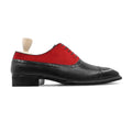 Travis - Men's Black and Red Kid Suede Oxford Shoe