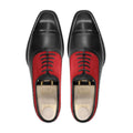 Travis - Men's Black and Red Kid Suede Oxford Shoe