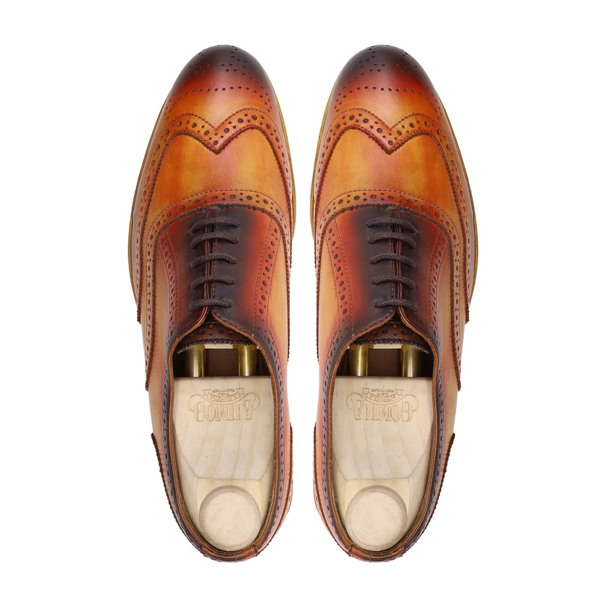 Orland - Men's Burnished Tan Calf Leather Oxford Shoe