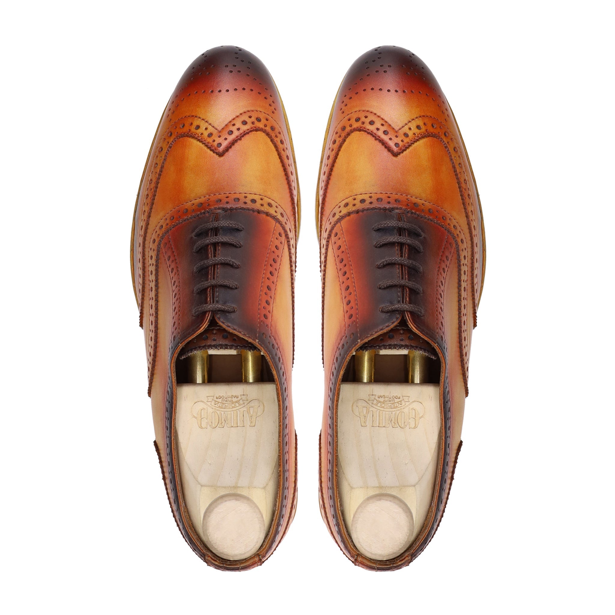 Orland - Men's Burnished Tan Calf Leather Oxford Shoe