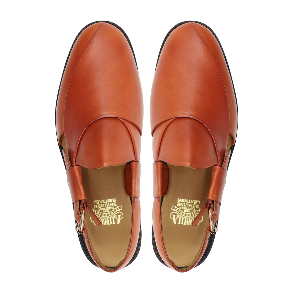 Persog - Men's Papaya Orange Calf Leather Sandal