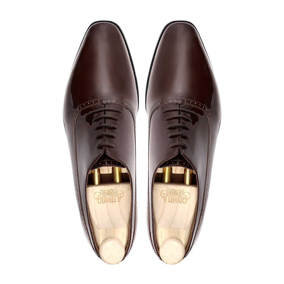 Phoenix - Men's Dark Brown Patent Leather Oxford Shoe