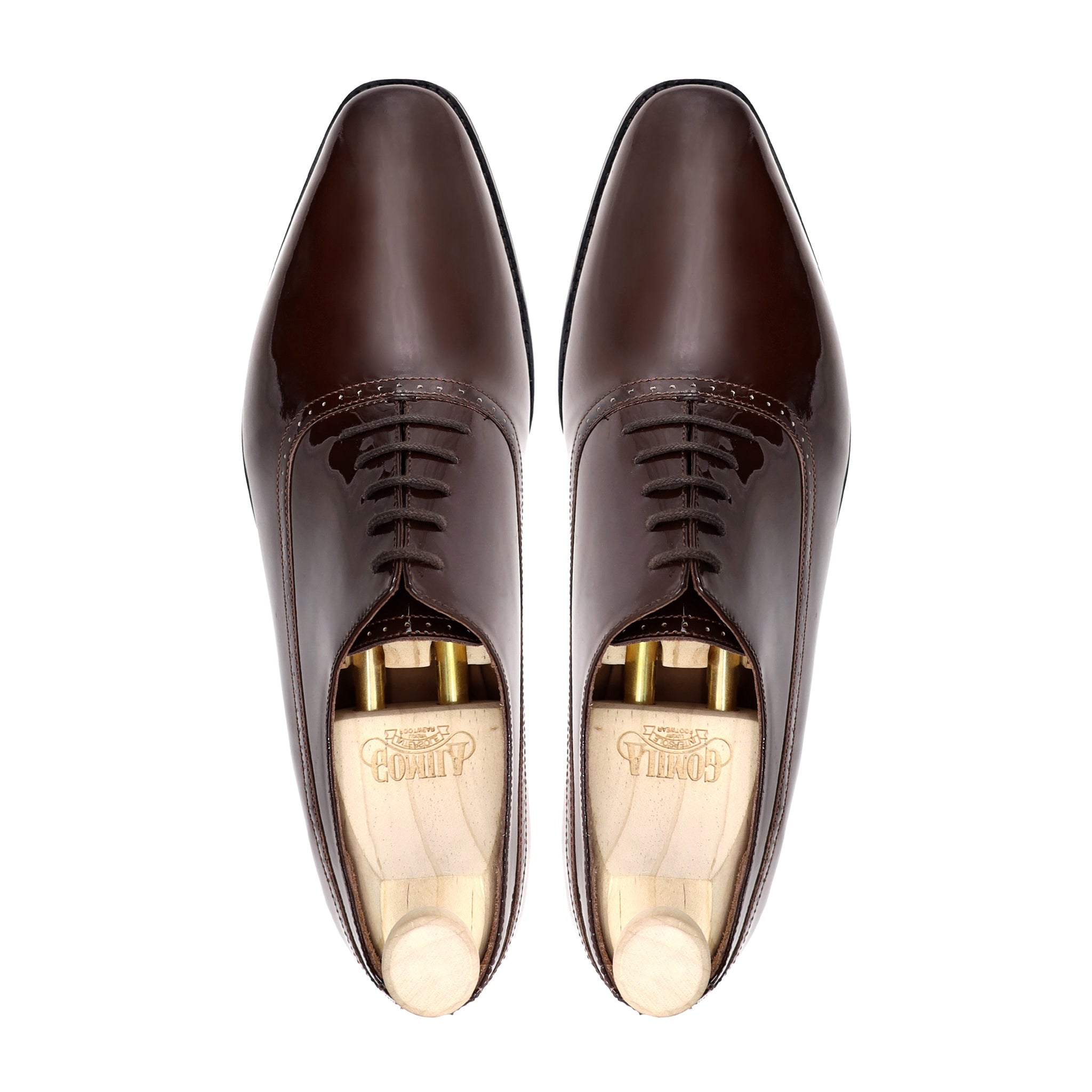 Phoenix - Men's Dark Brown Patent Leather Oxford Shoe