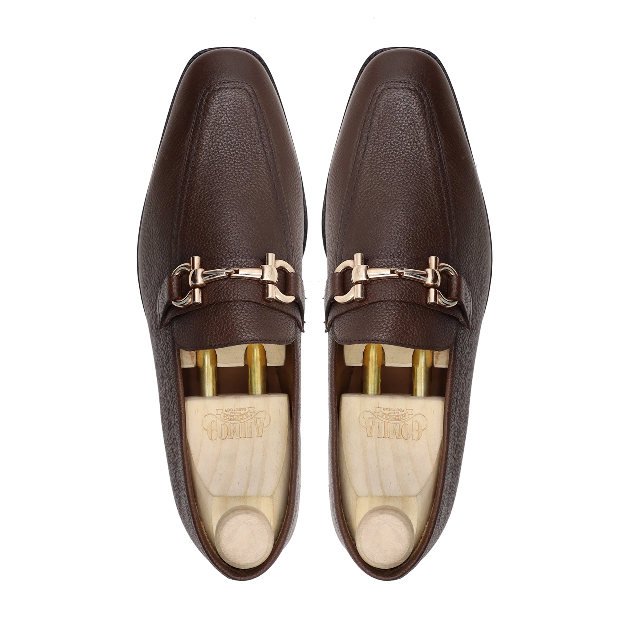 Naperville - Men's Dark Brown Pebble Grain Leather Loafer