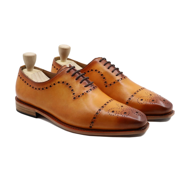 Shoal - Men's Tan Calf Leather Wholecut Shoe - Goodyear Welted