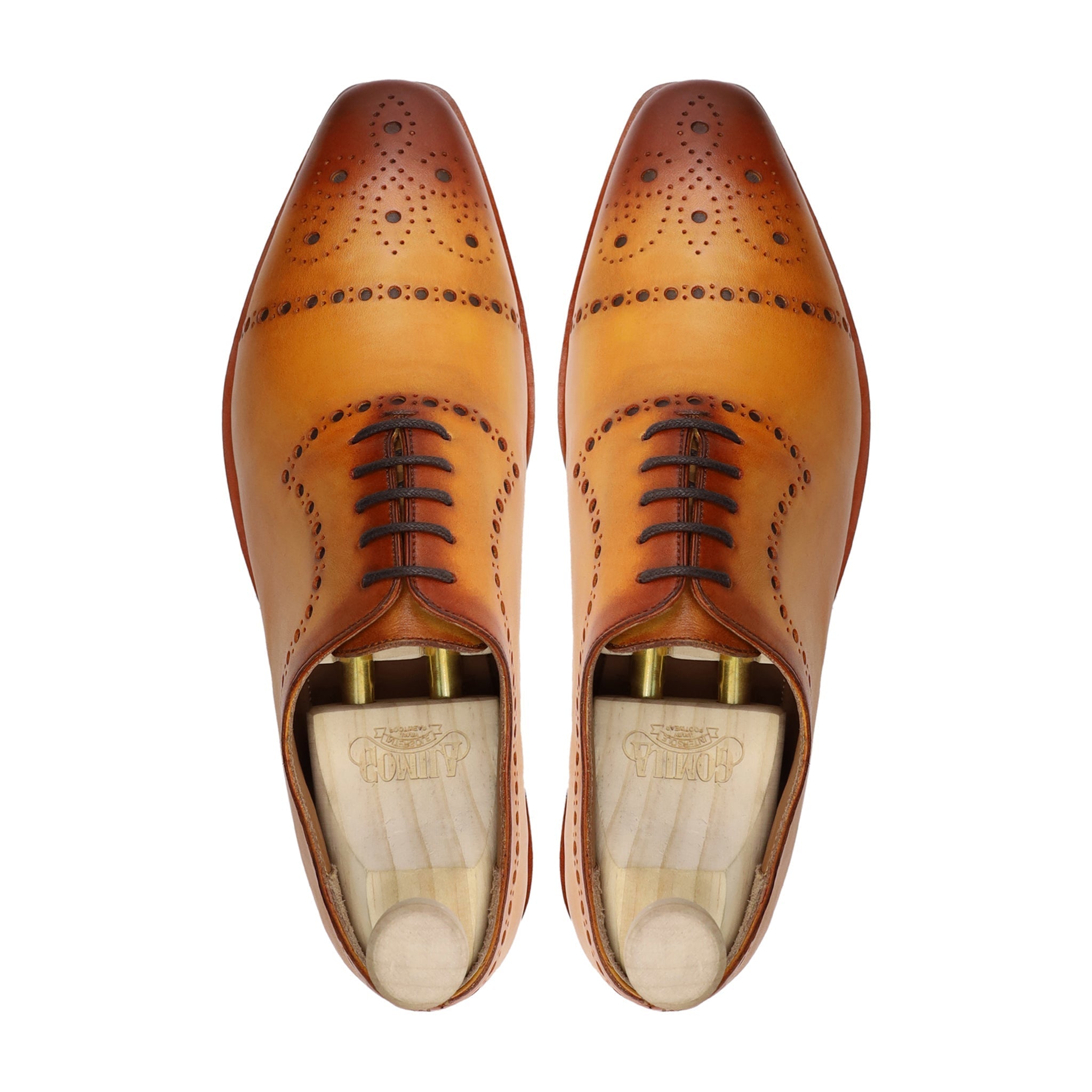 Shoal - Men's Burnished Yellow Tan Calf Leather Wholecut Shoe - Goodyear Welted
