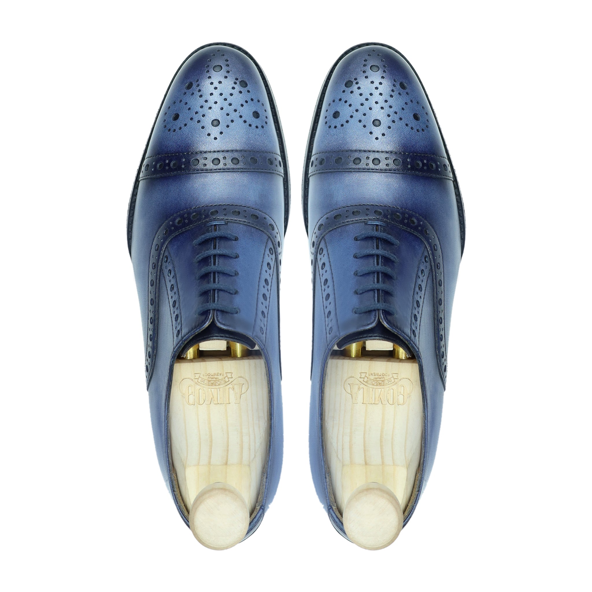 Garland - Men's Greyish Blue Calf Leather Oxford Shoe