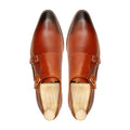 Stile - Men's Burnish Orange Tan Calf Leather Double Monkstrap