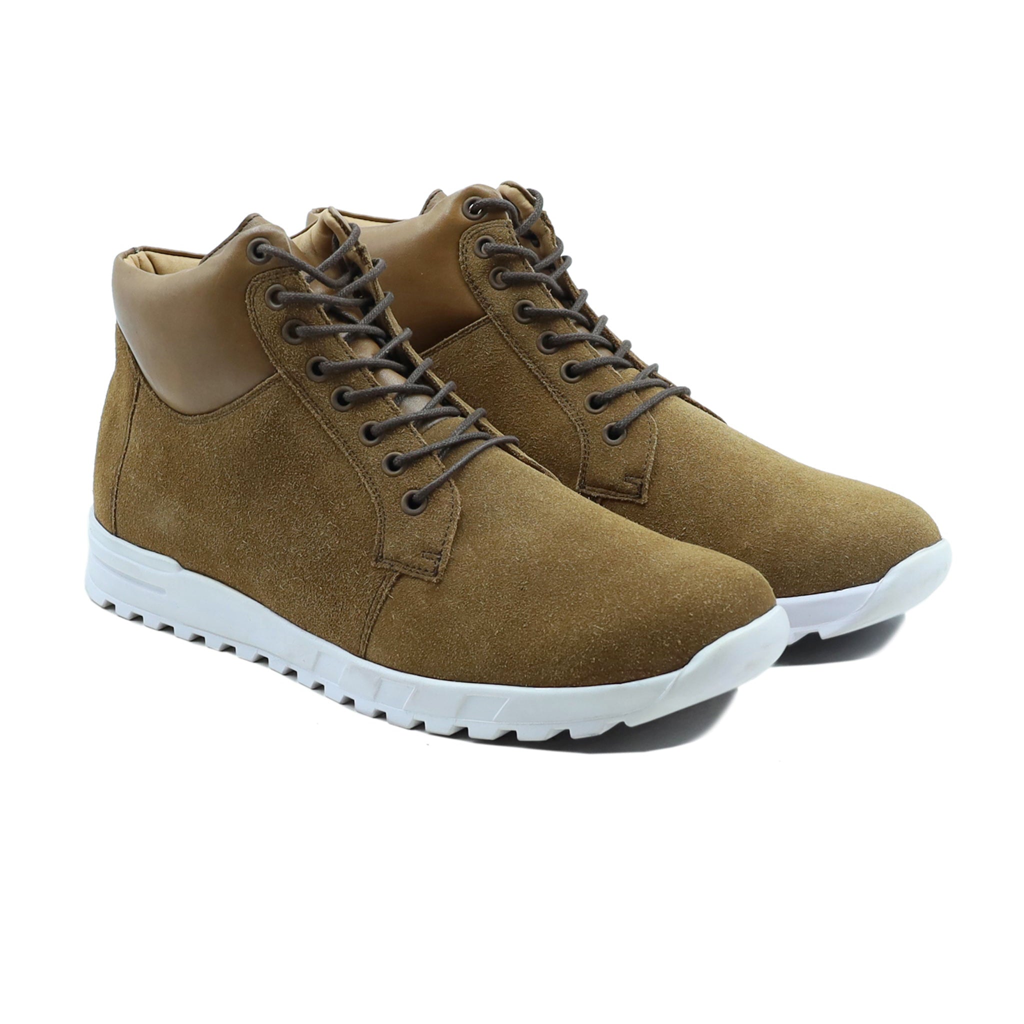 Adoni - Men's Light Brown Kid Suede Leather Jogger